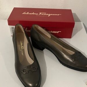 Salvatore Ferragamo Women's Dark Brown Leather Loafers